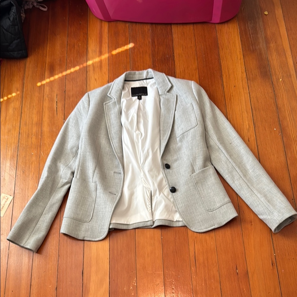Banana Republic Gray Blazer Tailored Suit Jacket